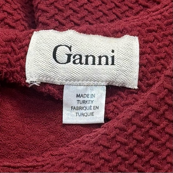 Ganni Wine Red Textured Mini Dress Gilmore Girls Inspired Chic Career Size S - Picture 7 of 11